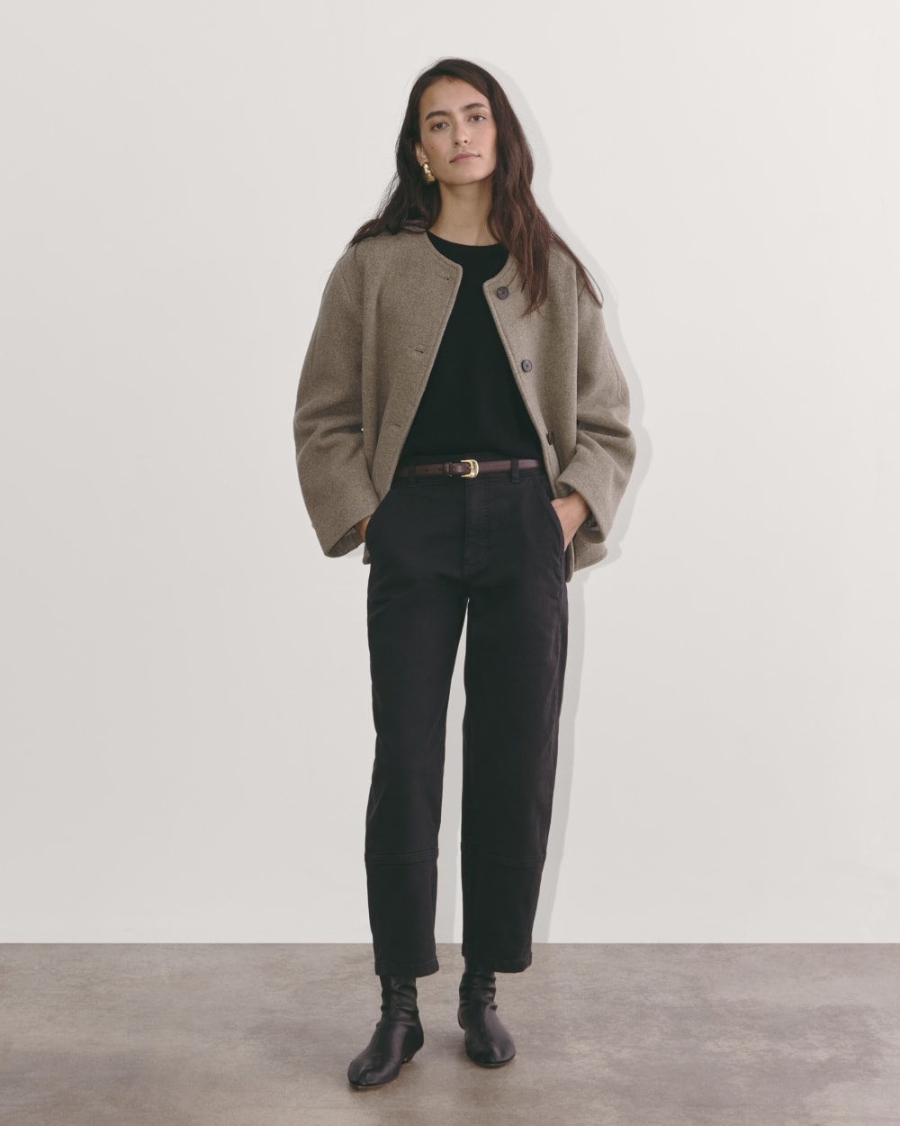 The Cocoon Coat in Wool | Heather Taupe - Image 4