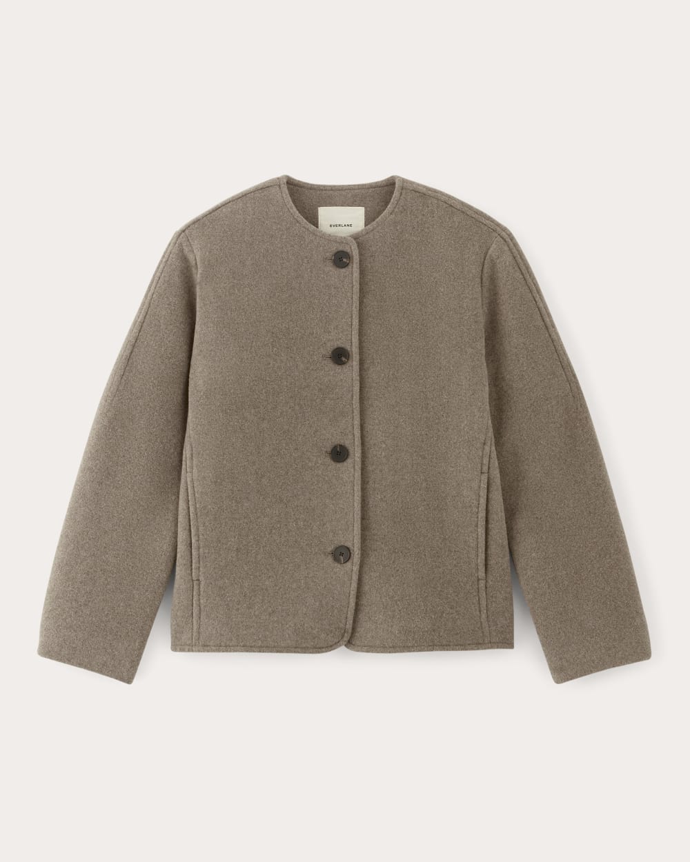 The Cocoon Coat in Wool | Heather Taupe - Image 2