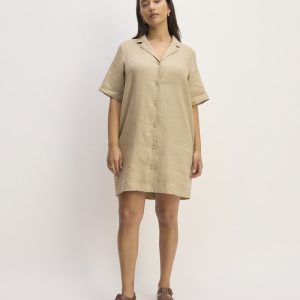 The Shirtdress in Linen | Trench Coat Khaki