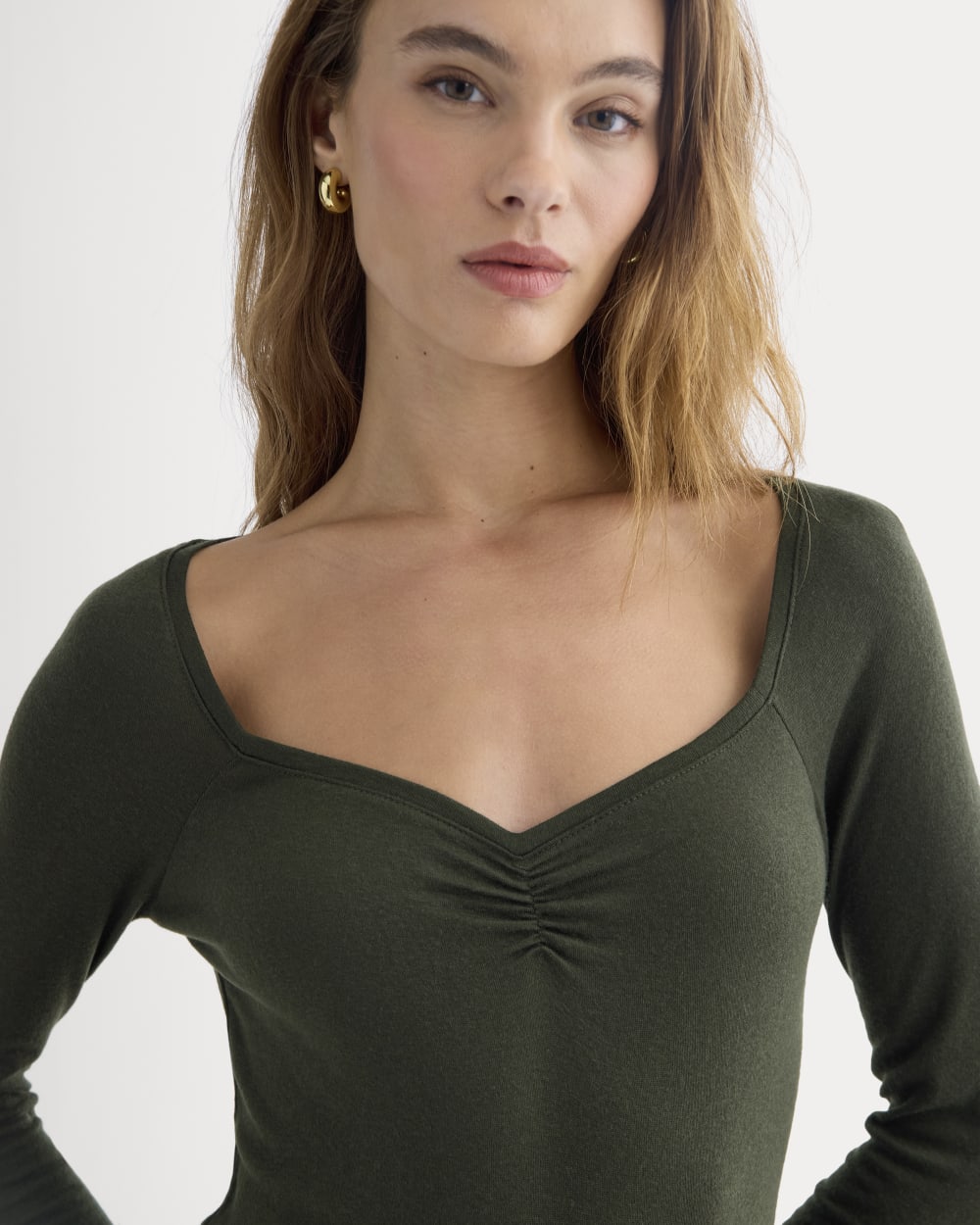 Sweatheart-Neck Top in Butterluxe | Dark Green - Image 4