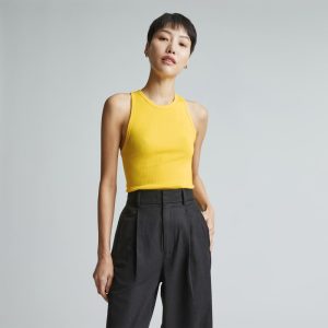 The Luxe Rib Racerback Tank | High Visibility Yellow