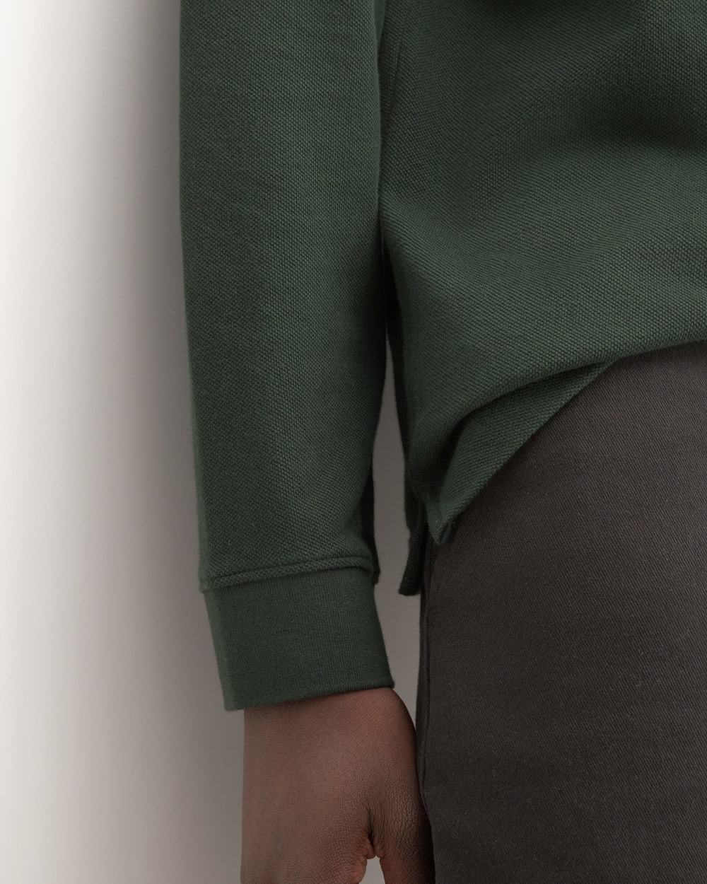 The Long-Sleeve Pique Polo | Scarab - Image 5