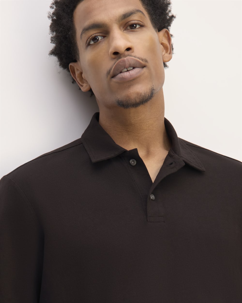 The Premium Weight Long-Sleeve Polo | Black - Image 4