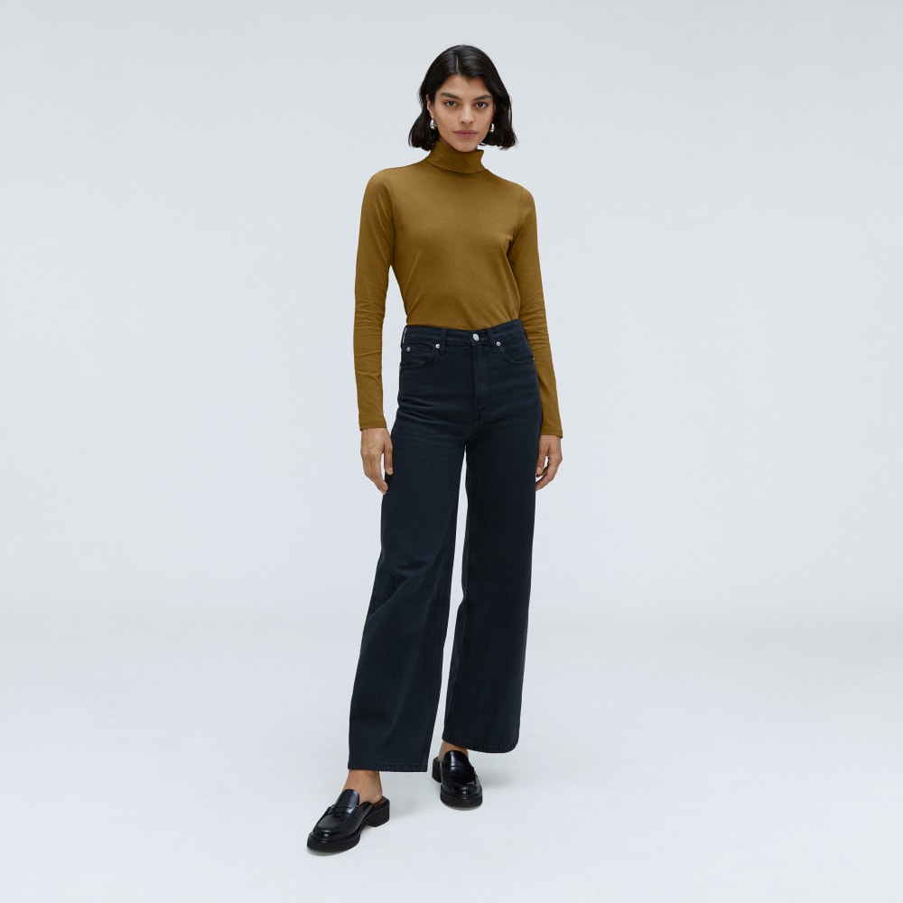 The Organic Cotton Turtleneck | Tapenade - Image 2