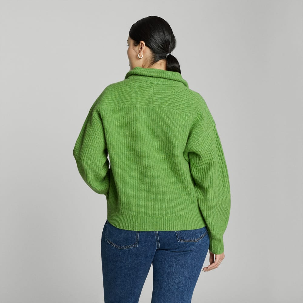 The Half-Zip Sweater in Luxe Merino | Salted Lime - Image 3