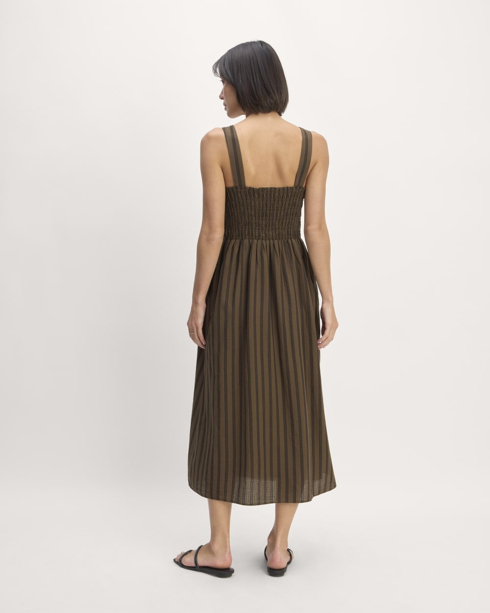 The Gauze Smock Dress | Cocoa / Black - Image 6