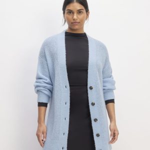 The Alpaca Oversized Cardigan | Chambray Blue
