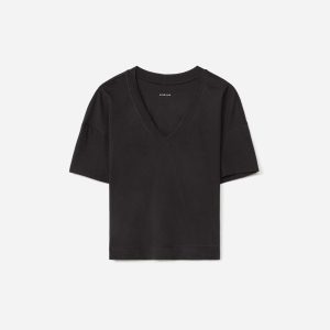 The Organic Cotton Slouchy V-Neck | Black