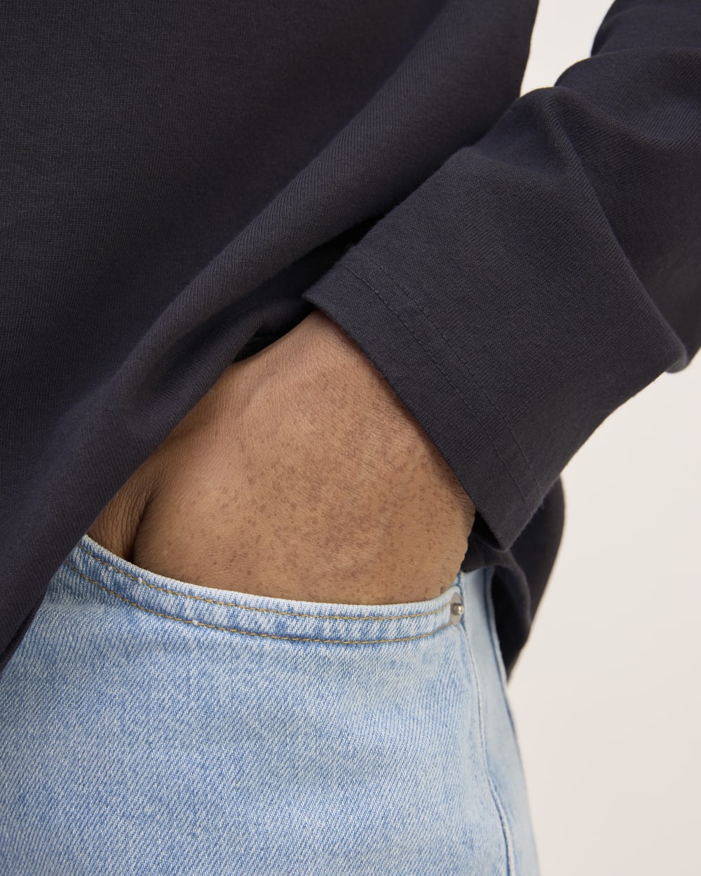 The Premium Weight Long-Sleeve Polo | Deep Navy - Image 5