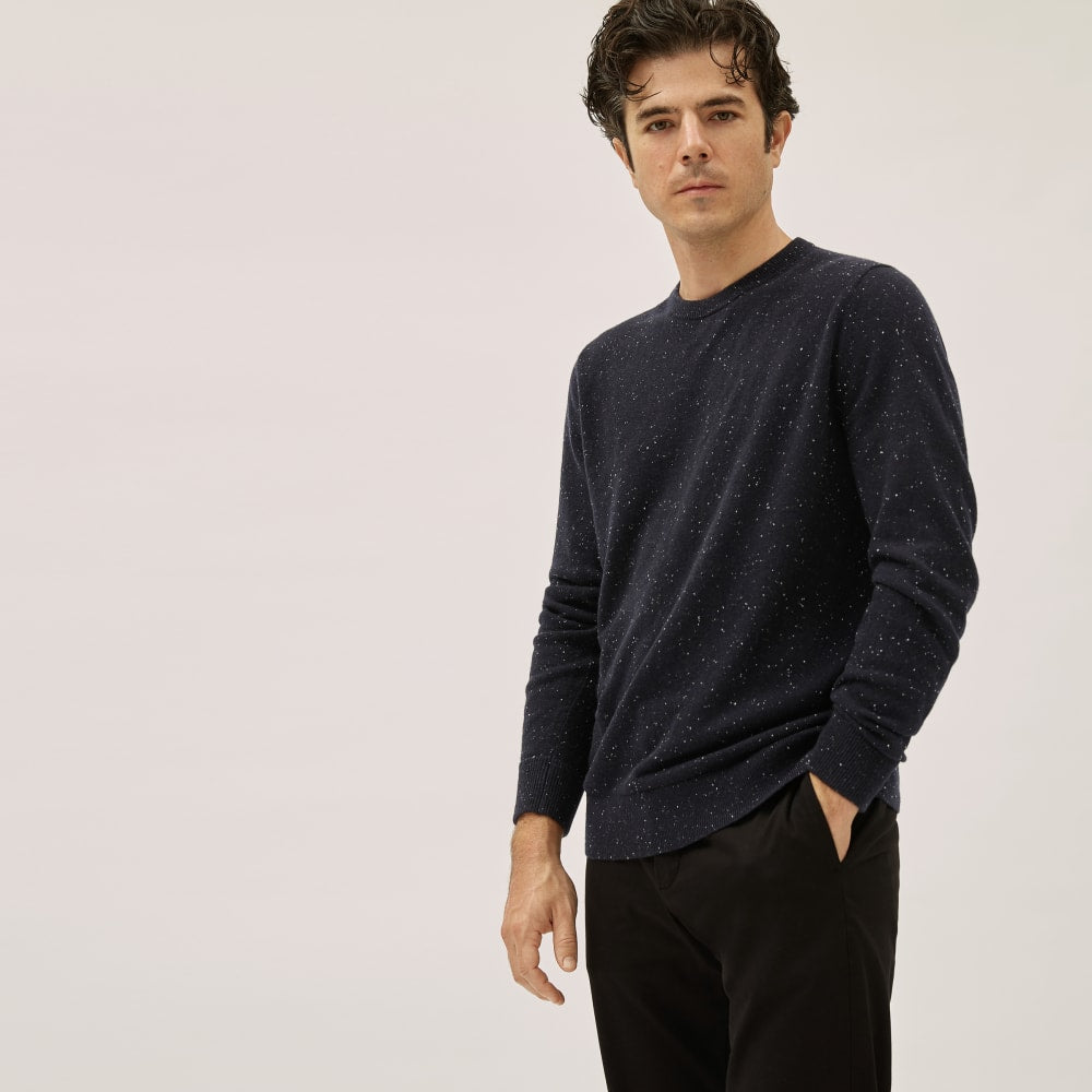 The Grade-A Cashmere Crew | Dark Navy Donegal - Image 2