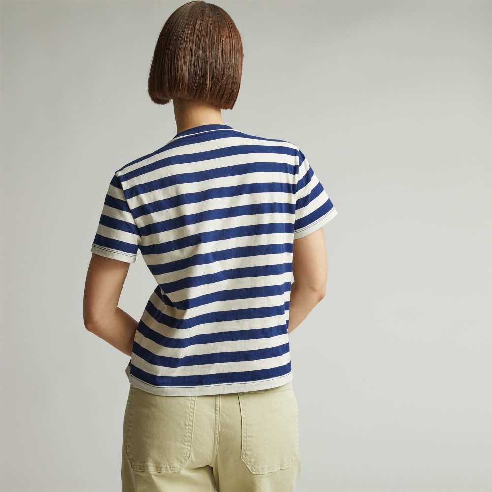 The Box-Cut Tee in Essential Cotton | Ocean Cavern / Canvas Tan | No Pocket - Image 3