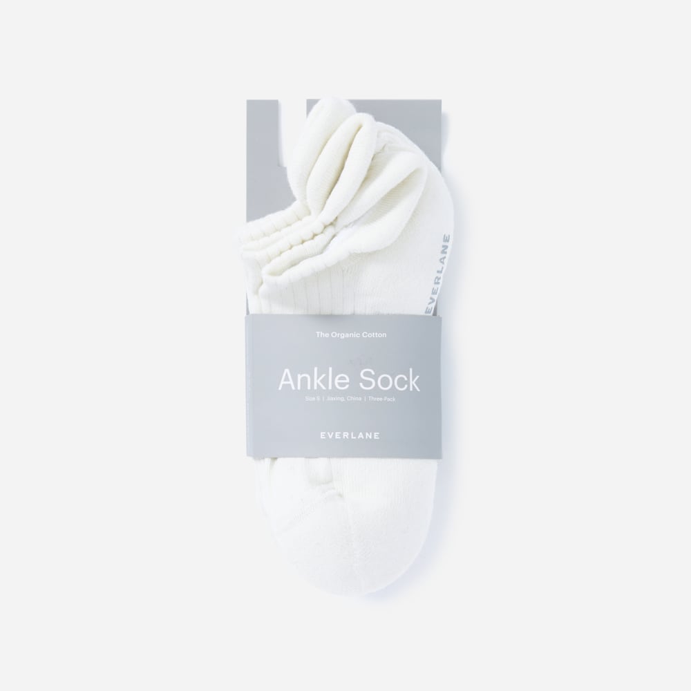 The Organic Cotton Ankle Sock 3-Pack | White - Image 2