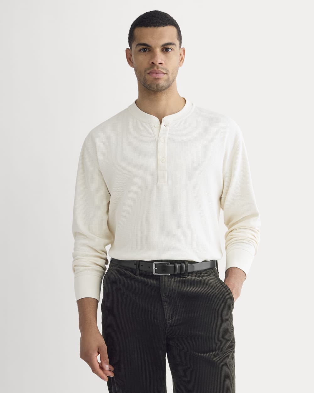 Thermal Henley in Cozy Waffle | Bone