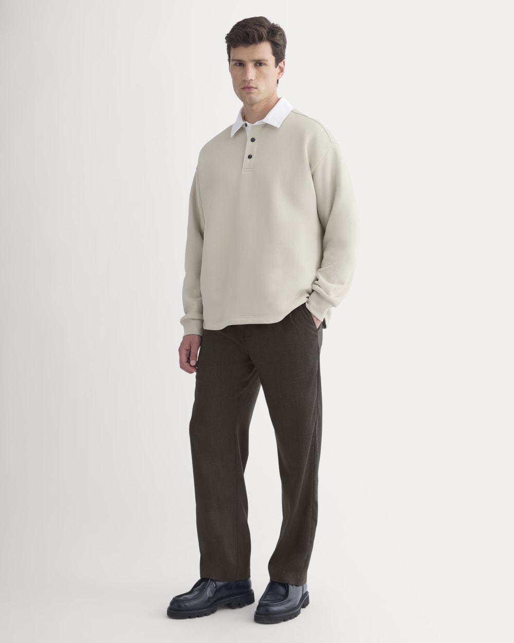 Luxe Fleece Rugby Polo | Peyote - Image 3