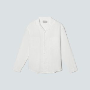 The Long Sleeve Linen Camp Shirt | White