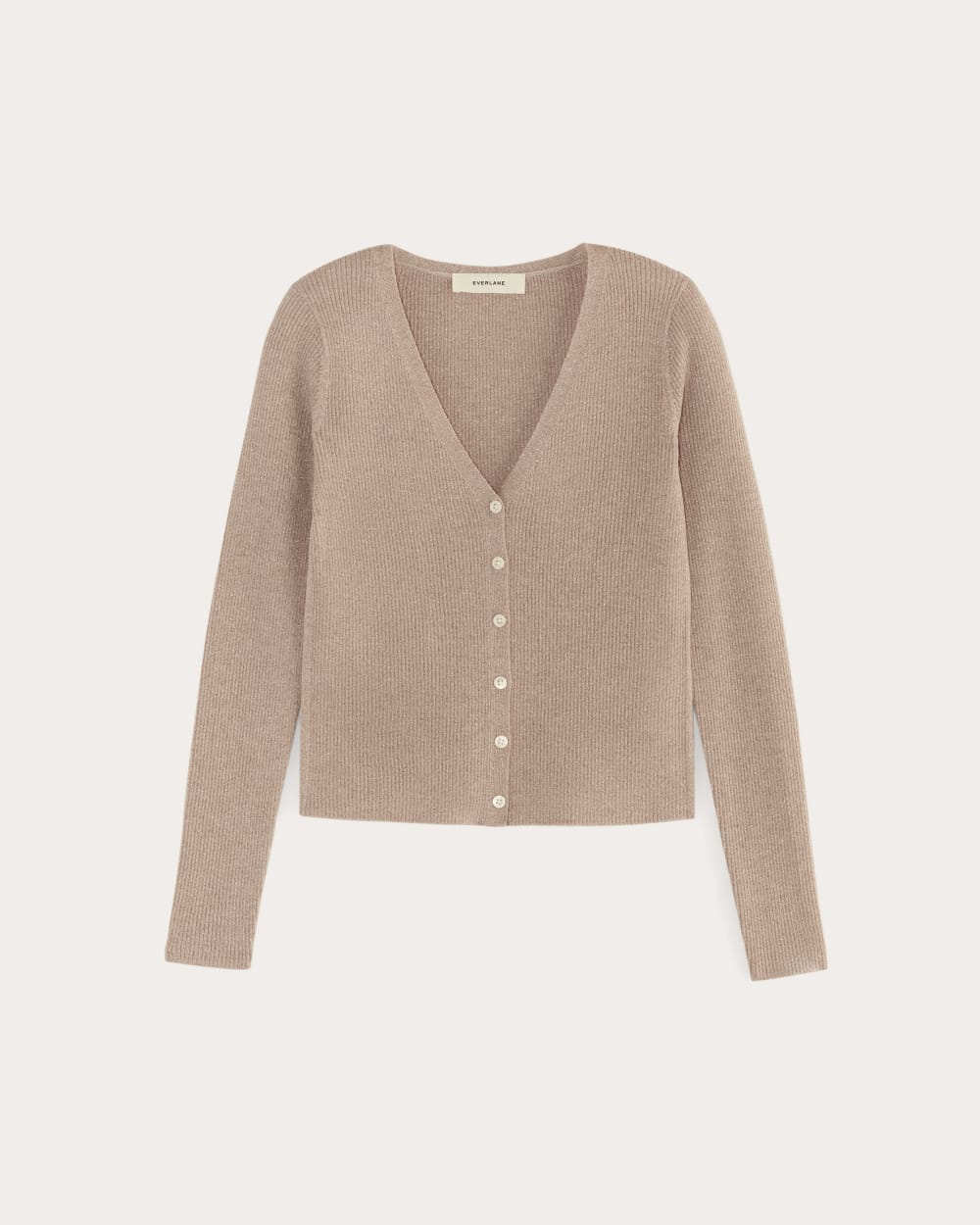 The Cardigan in Lurex Merino | Rose Gold - Image 2