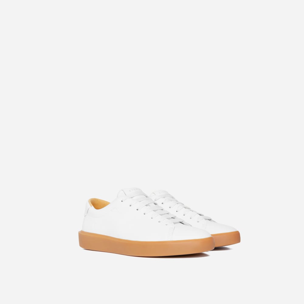 The ReLeather® Tennis Shoe | White / Gum Sole - Image 3