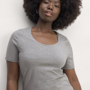 The Form Scoop-Neck Tee | Mid Heather Grey
