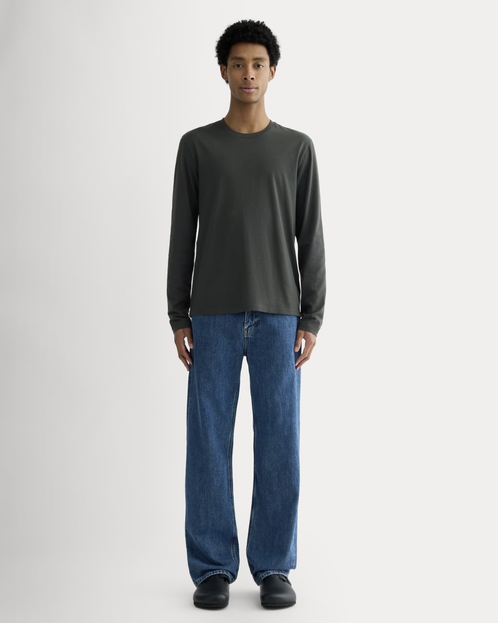 The Essential Organic Long-Sleeve Tee | Washed Black - Image 3