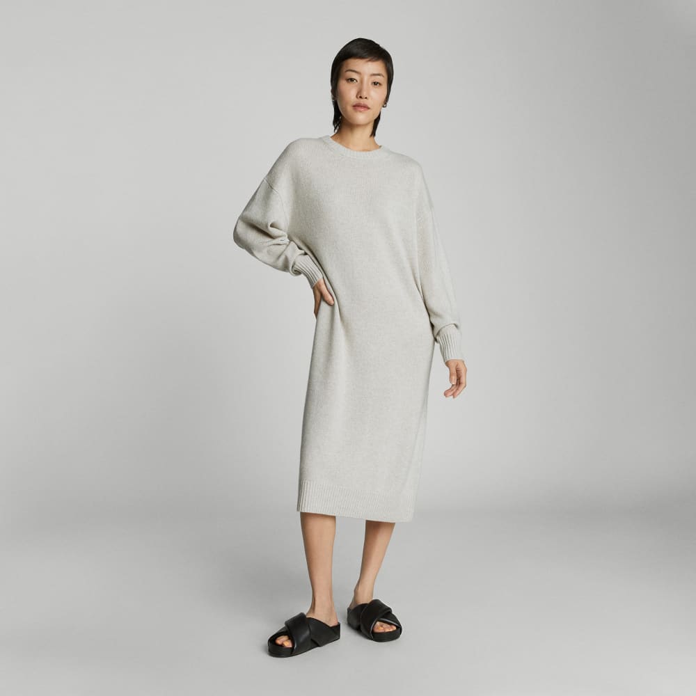 The Cashmere Midi Dress | Pale Heather Grey - Image 4