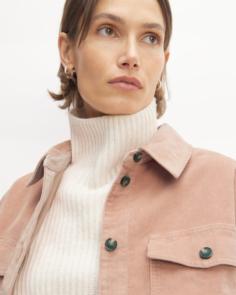 The Corduroy Oversized Shirt Jacket | Blush Pink - Image 4