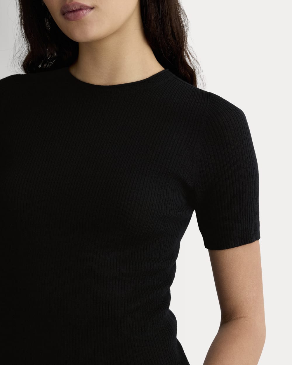 The Sweater Tee in Ultrasoft Merino | Black - Image 4
