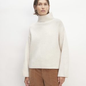 The Felted Merino Funnel-Neck Pullover | Heathered Oat