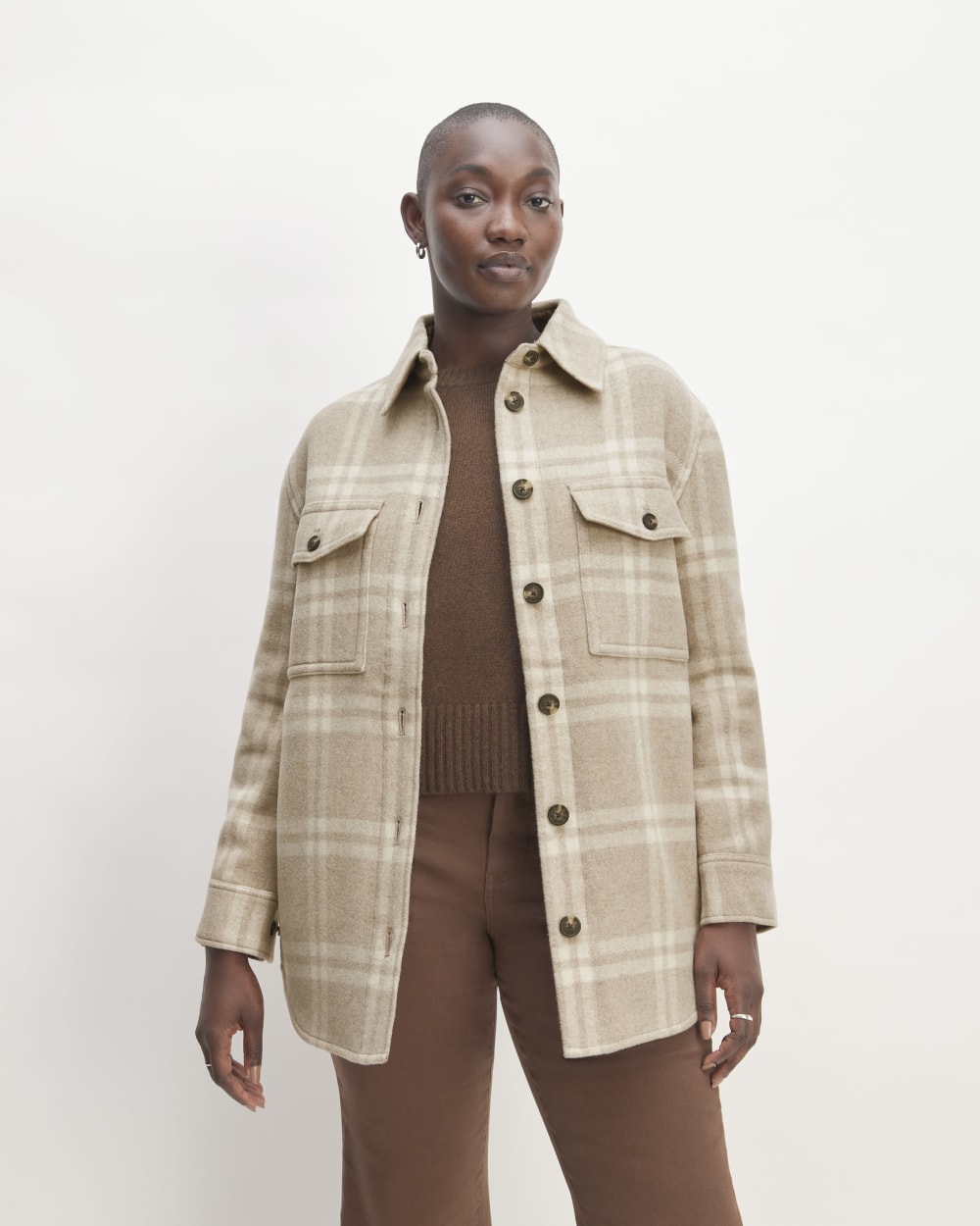 The Italian ReWool? Oversized Shirt Jacket | Taupe / Cream