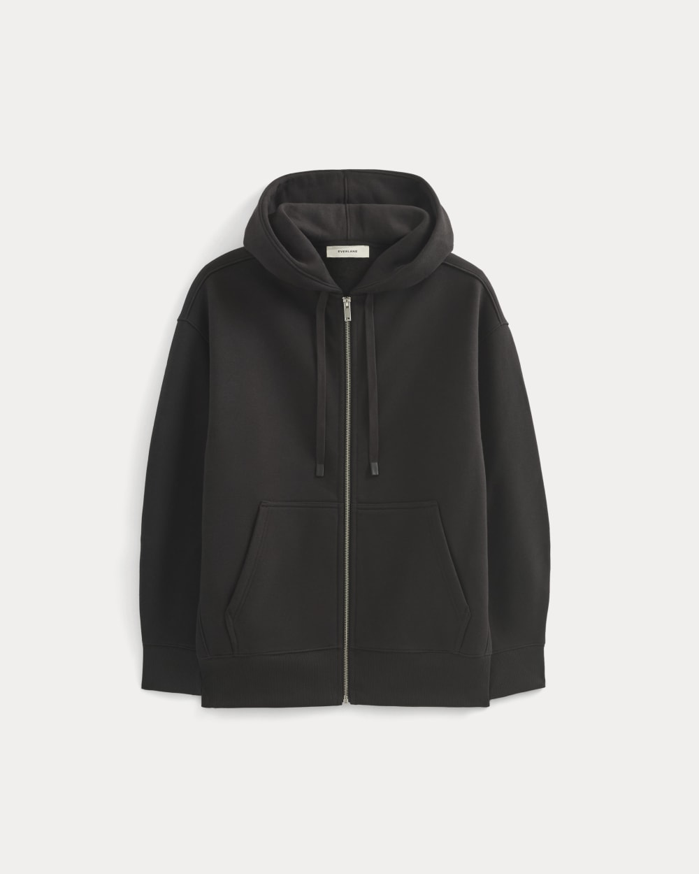 Luxe Fleece Oversized Full-Zip Hoodie | Black - Image 2