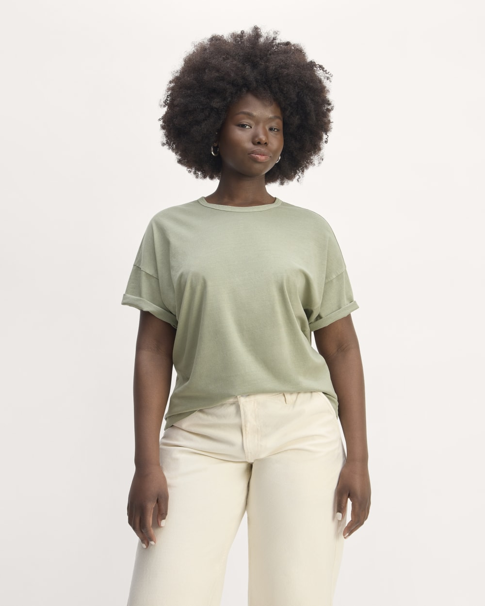 The Boyfriend Tee in Essential Cotton | Seagrass - Image 3