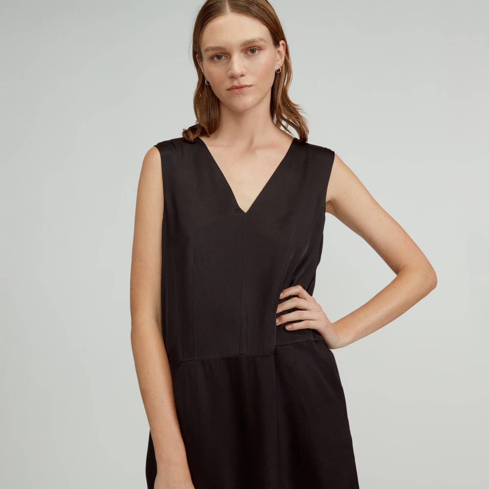 The Satin V-Neck Maxi Dress | Black - Image 5