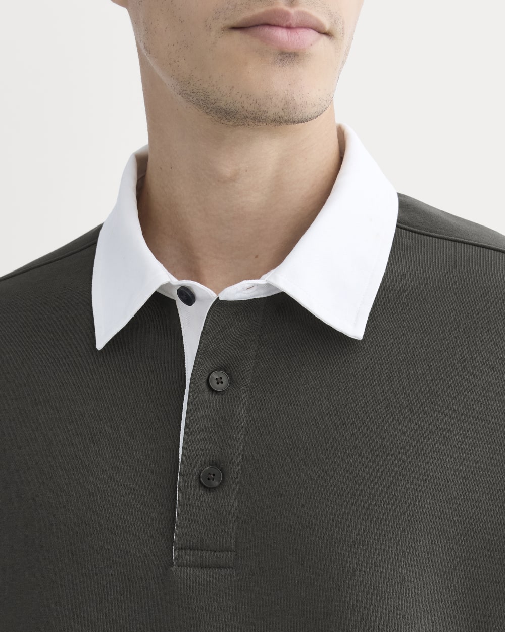 Luxe Fleece Rugby Polo | Washed Black - Image 4