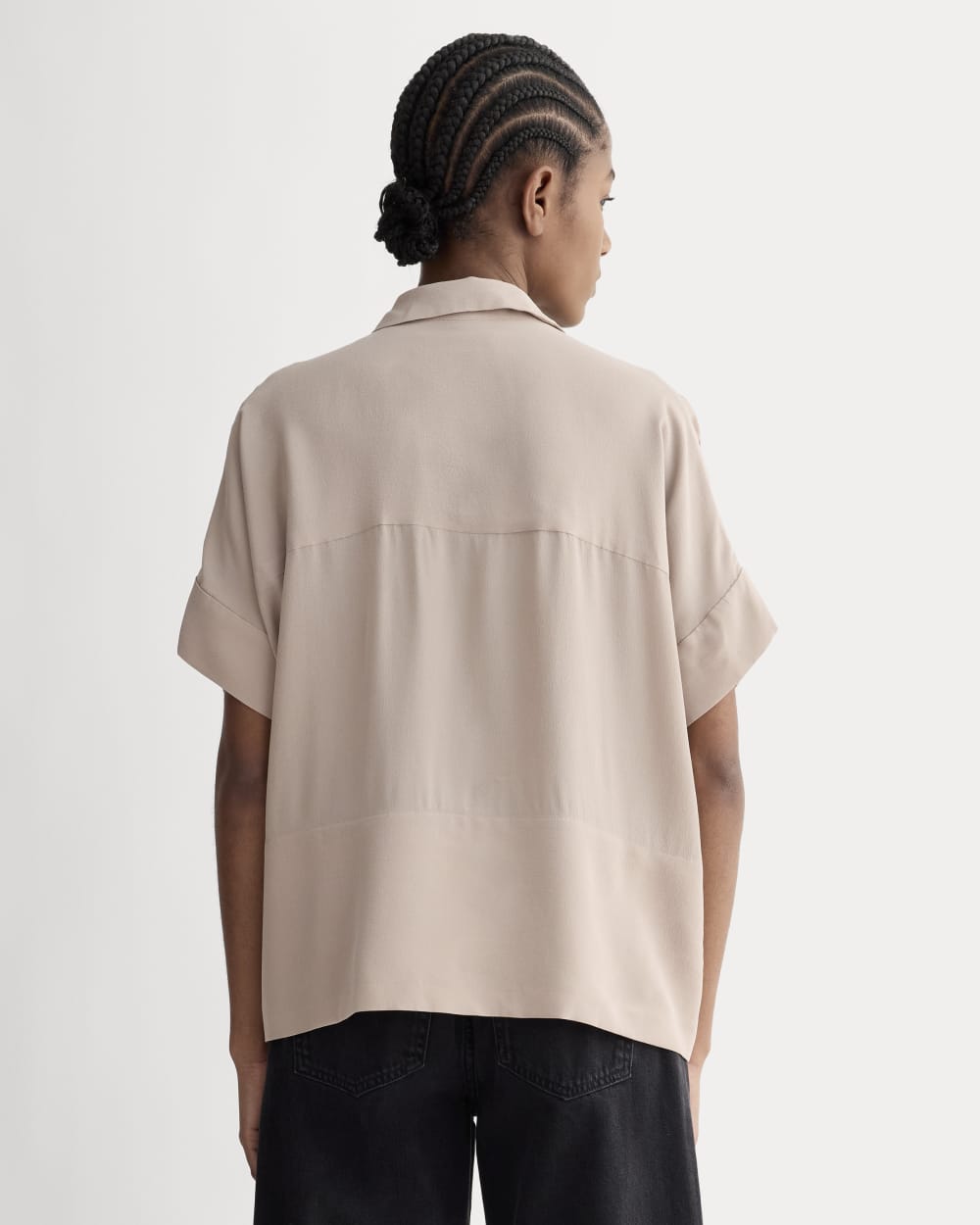 The Boxy Shirt in Washable Silk | Burnt Sugar - Image 5