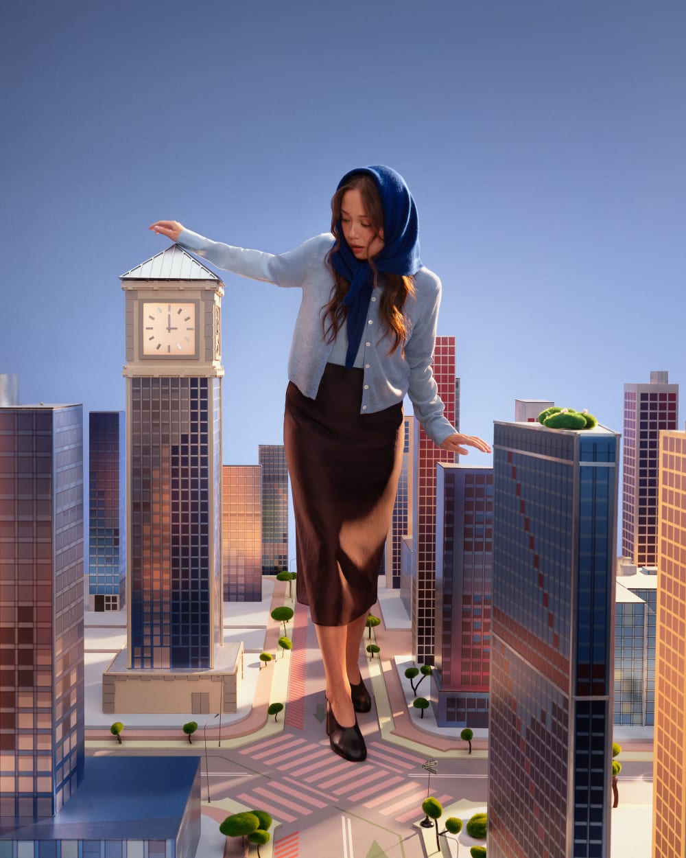 The Air Alpaca??Short-Sleeve Cardigan | Soft Blue