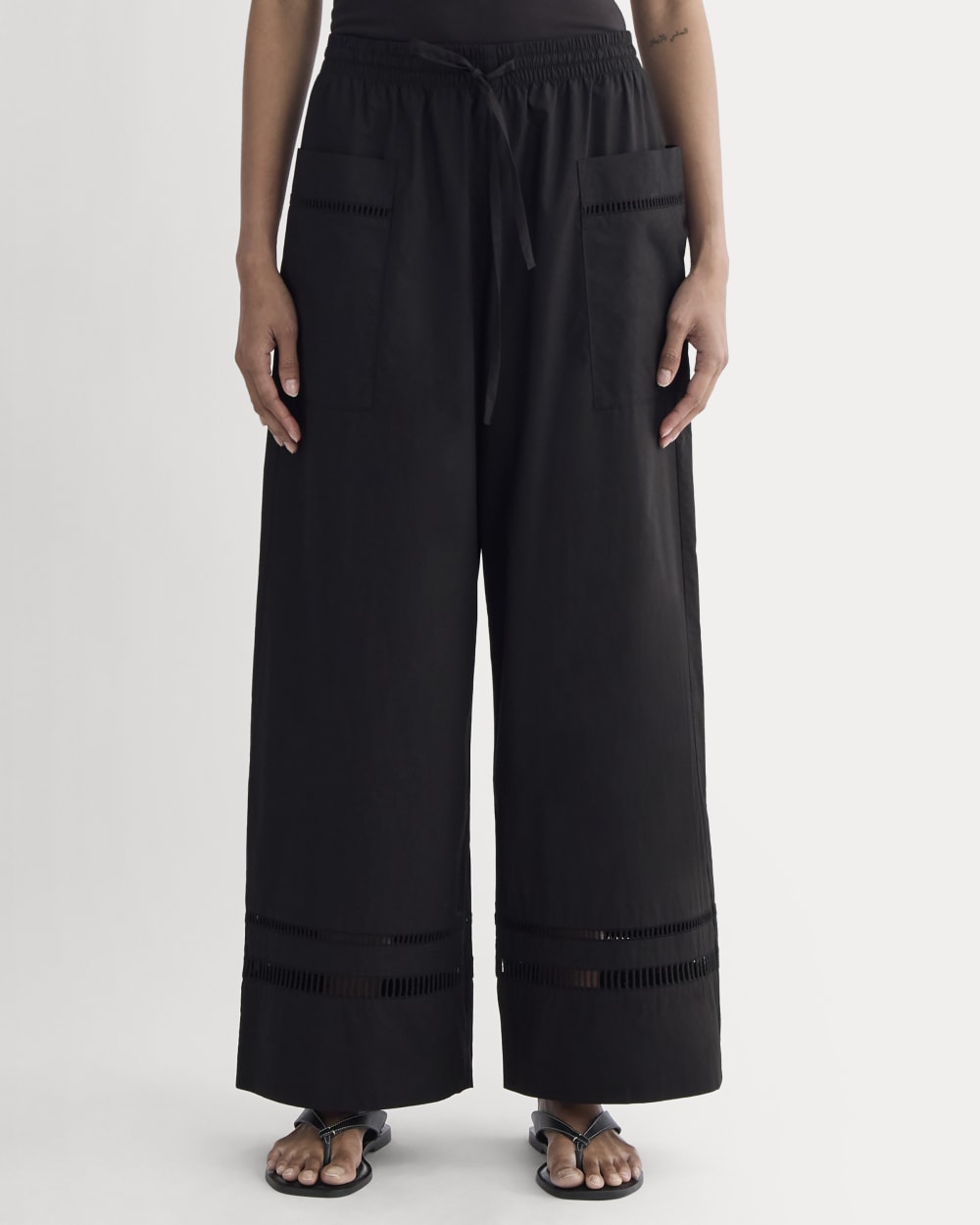 The Lace Trim Pant | Black - Image 3
