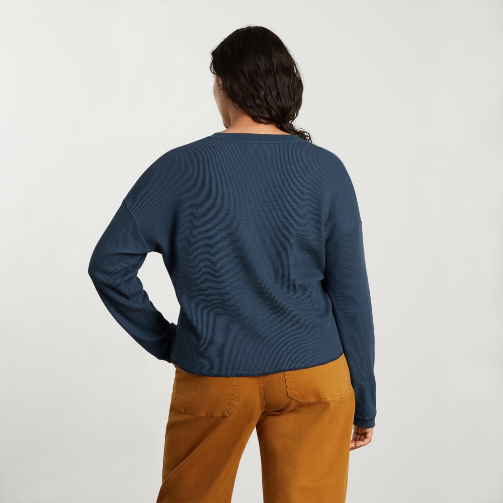 The Organic Cotton Waffle Henley | Atlantic - Image 5