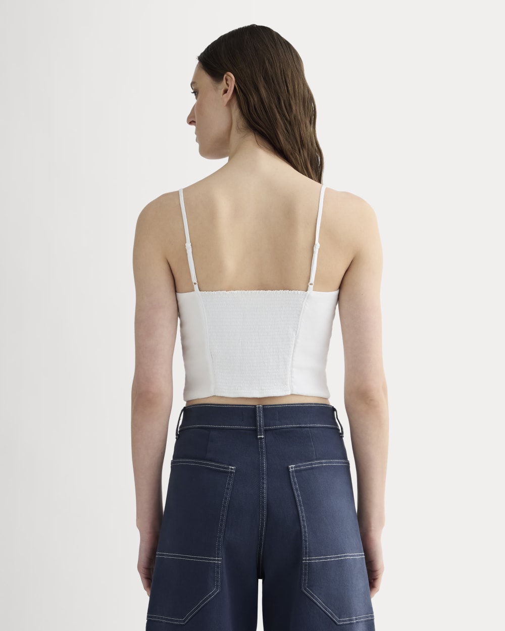 The Seamed Top in Stretch Linen | White - Image 5