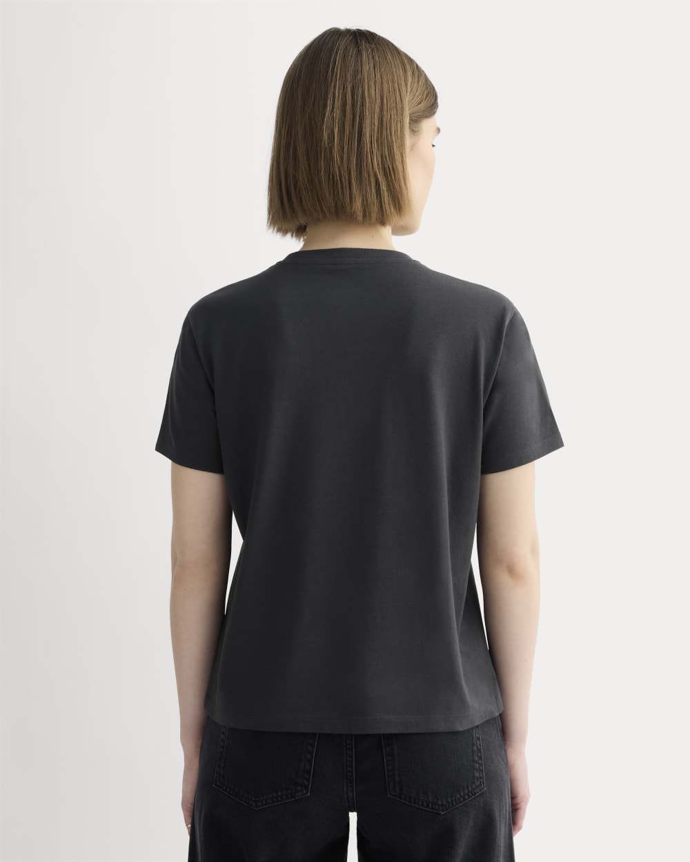 The Box-Cut Tee in Essential Cotton | Washed Black | No Pocket - Image 4