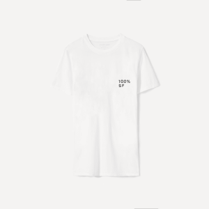 The 100% SF Cotton Box-Cut Tee | White / Black