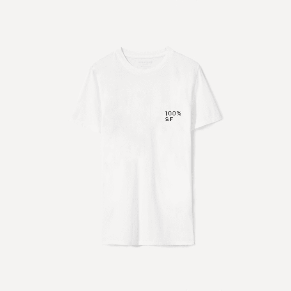The 100% SF Cotton Box-Cut Tee | White / Black