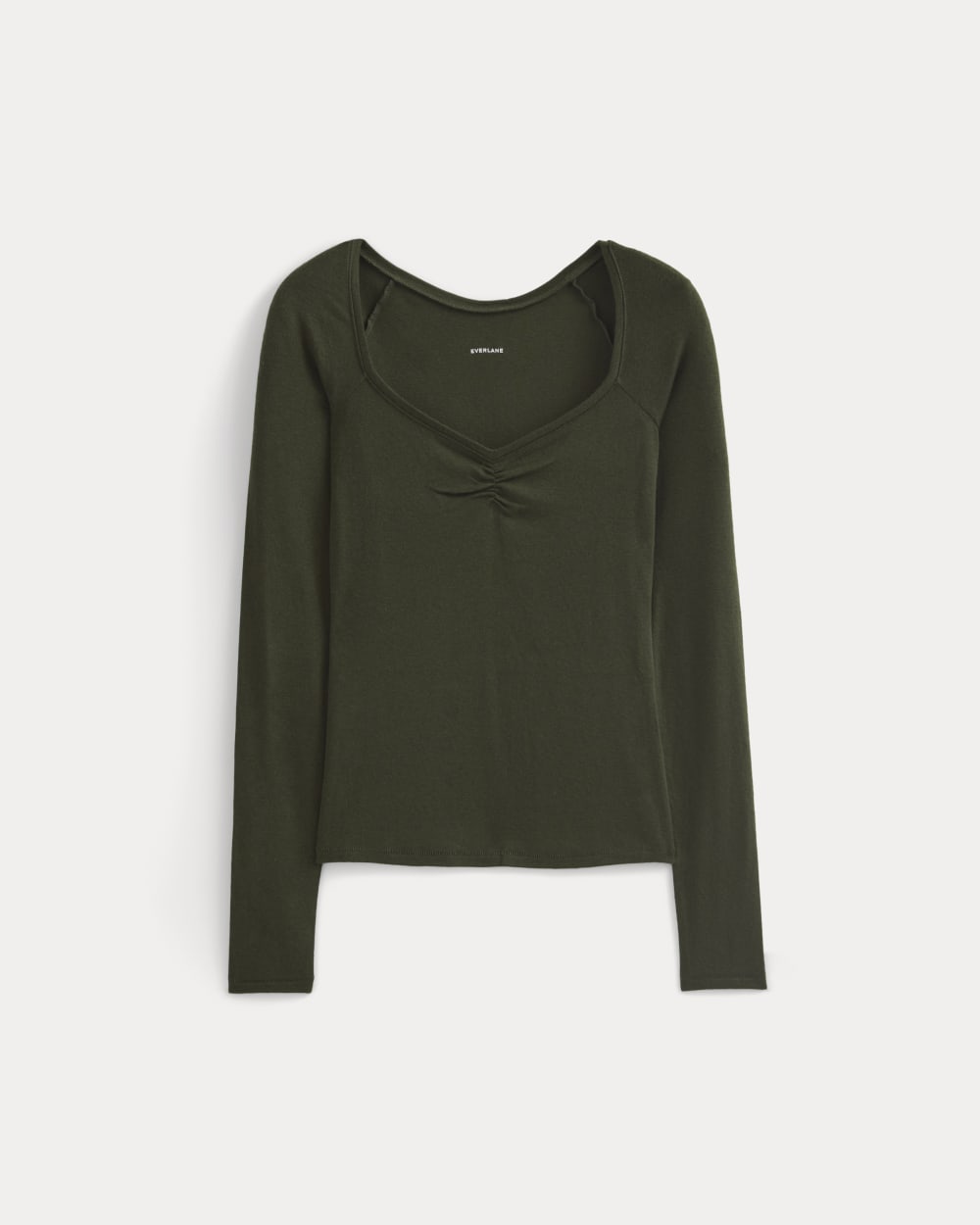 Sweatheart-Neck Top in Butterluxe | Dark Green - Image 2