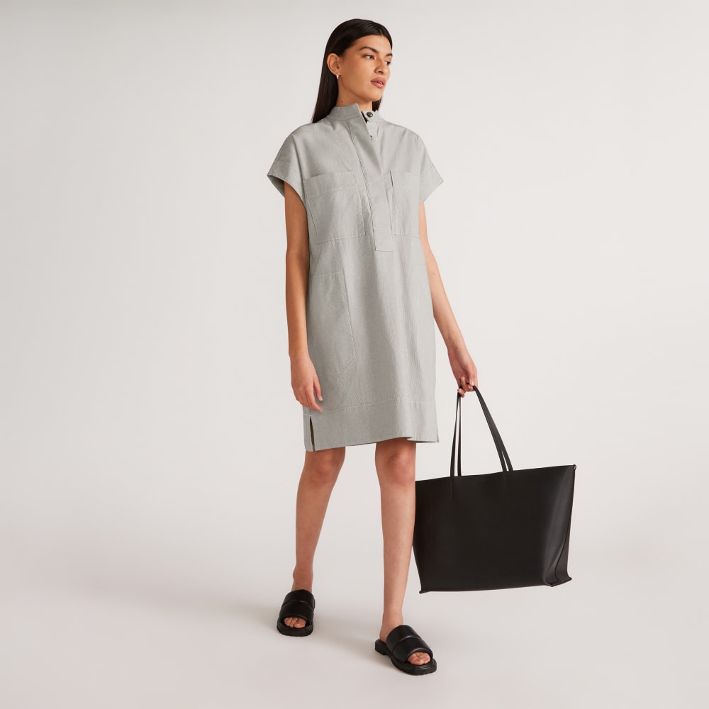 The Easy Workwear Dress | Canvas Tan / Navy