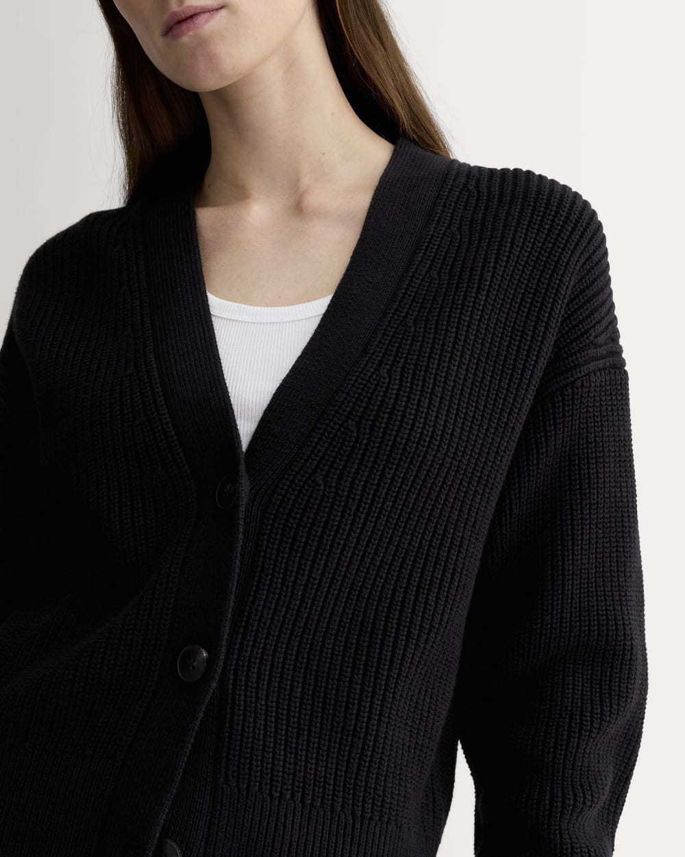 The Boxy Cardigan in Everyday Cotton | Black - Image 4