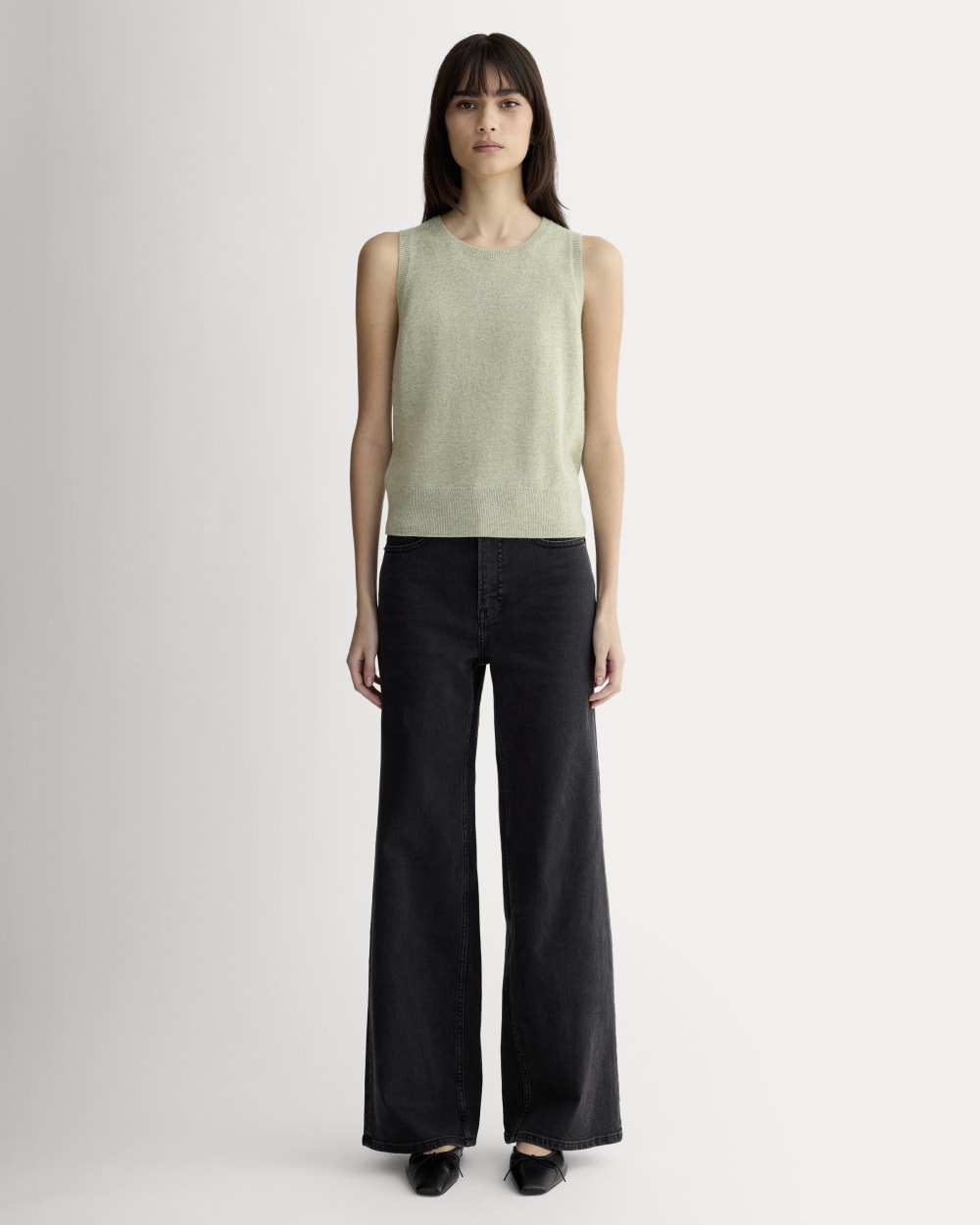 The Classic Tank in Cashmere | Light Heathered Moss - Image 3