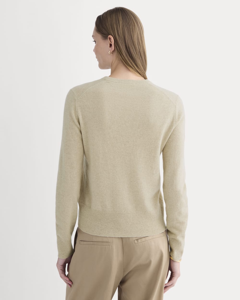 Cashmere Slim Crew Sweater | Heather Light Camel - Image 5