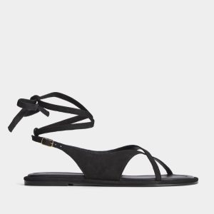 The Leather Crisscross Sandal | Black