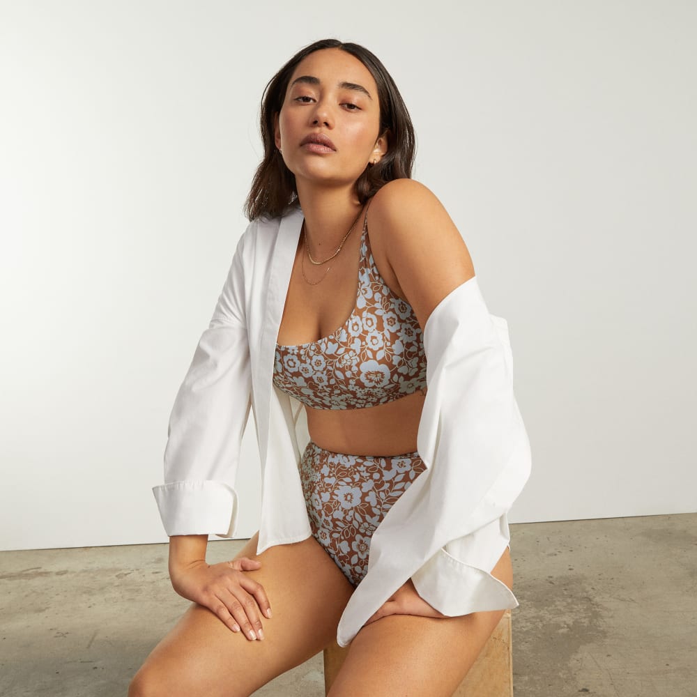 The Square-Neck Bikini Top | Honey Floral - Image 7