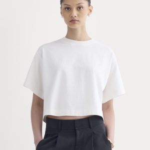 The Premium Weight Cropped Tee | Bone