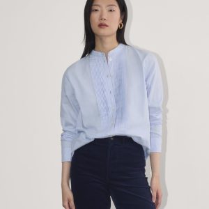 The Tuxedo Shirt in Silky Cotton | Light Blue