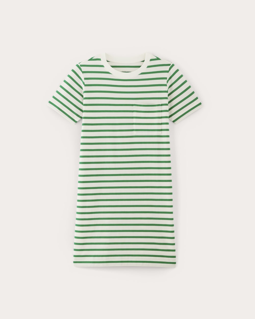 The Organic Cotton Weekend Tee Dress | Bone / Grass Green - Image 2